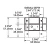 C-Series Flat Rocker Circuit Breaker - Double Pole 150A