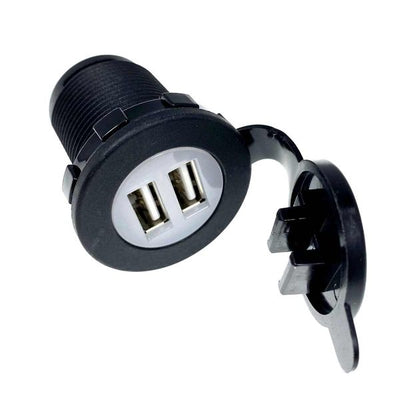 Compact Double USB Type A Charging Socket
