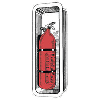 Recess fit extinguisher compartment