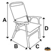 Chair Marina 1 A 90 cm B 55 cm - A cm 90 - B cm 55 - C 43 cm - D cm45 - Fabric colour Ecru [D1801078]