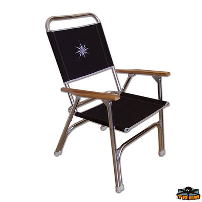 Anodized aluminium folding padded chair Trem D1775151
