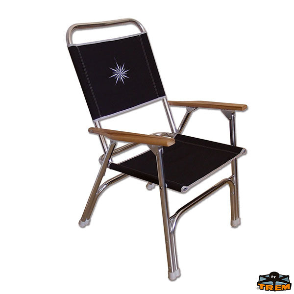 Anodized aluminium folding padded chair Trem D1775151