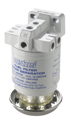 VETUS water separator/fuel filter, single, 10-micron, max. 360l/h