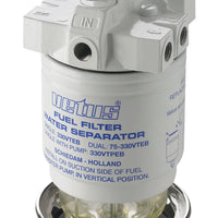 VETUS water separator/fuel filter with pump, 10-micron, max. 270l/h