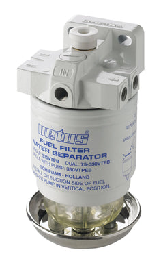 VETUS water separator/fuel filter with pump, 10-micron, max. 270l/h