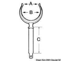 Chromed brass rowlock 12 mm