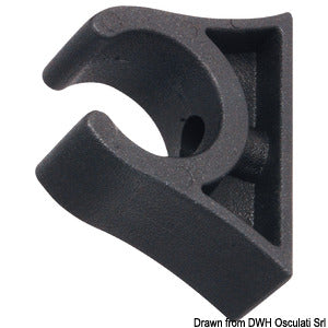 Tube clip black 50 mm