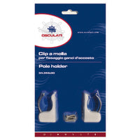 Spring clips for fixing boat hooks