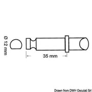 Plastic/brass rowlock 12 x 35 mm