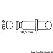 Plastic/brass rowlock 12.5 x 35.5 mm