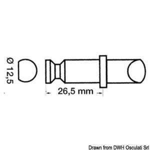 Plastic/brass rowlock 12.5 x 35.5 mm