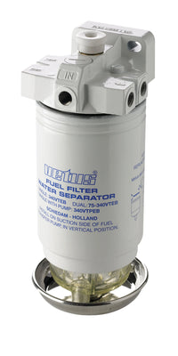 VETUS water separator/fuel filter with pump, 10-micron, max. 465l/h