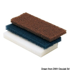 Strong abrasive pads, brown (pair of)