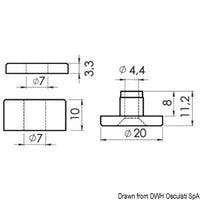 Glass stop spacer white Packaging containing N. 100 pcs
