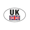 UK Vehicle Sticker with Union Jack 101 x 64mm (Small, Oval)