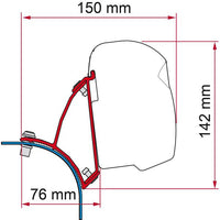 Fiamma F43 Bracket for VW T5/T6 Transporter Lift Roof LHD - Deep Black