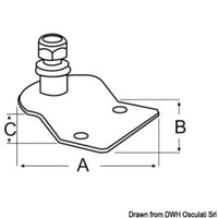 Embosed fastening plate w/threaded pin
