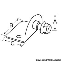 90° plate threaded pin 23 x 8 mm