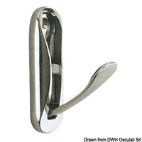Foldaway coat hook polished brass 75x25 mm