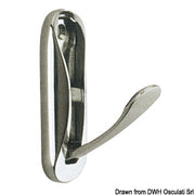 Foldaway coat hook chromed brass 75x25 mm