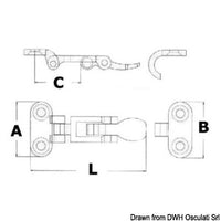 Lever closure inox 75x37 mm