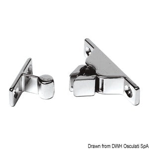 Snap latch made of chromed brass