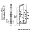 Yale-type external lock 16/38 mm w/flush hooking