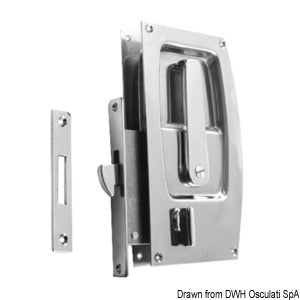 Recess-fit lock with sliding door stopper