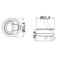 Flush pull latch black nylon without lock