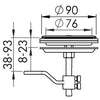 Lift and turn flush latch AISI316 without lock