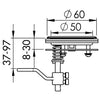 Lift and turn flush latch AISI316 with lock Ø60