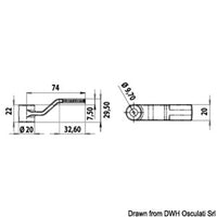 Spare lever for flush latch 29.5 mm