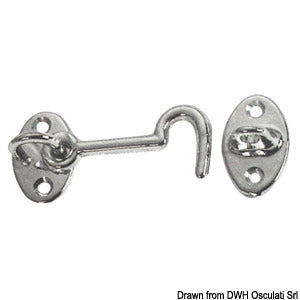 Chromed brass doorstop hook 60 mm