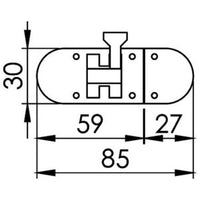 Chromed brass bolt lock 85x31 mm