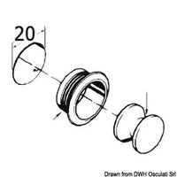 Mini push-lock chromed brass 16 mm