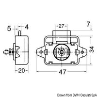 Mini push-lock chromed brass 16 mm