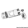 Lever latch with screw-covering hinge