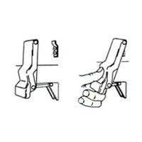 Anti-vibration rubber peak latch 96x29 mm black