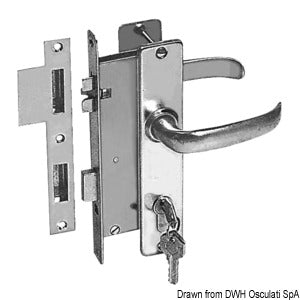 Satin finish chromed brass lock right