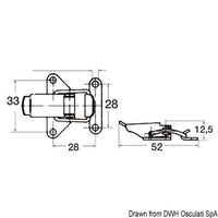 Stainless steel toggle fastener suitable for trunks and hatches