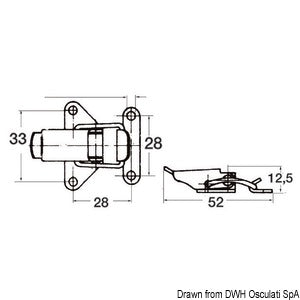 Stainless steel toggle fastener suitable for trunks and hatches