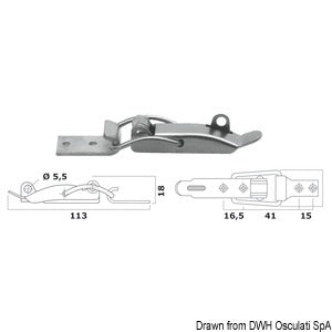 Stainless steel toggle fastener lockable