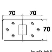 Microcast hinge w/studs 140 x 70 mm