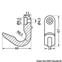 High-resistance single-screw hook