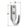 Polished SS hook 25x41 mm