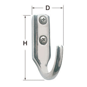 Polished SS hook 25x41 mm