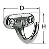 Polished SS hook 25x25 mm
