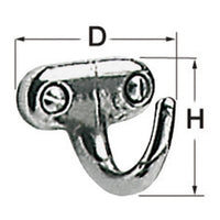 Polished SS hook 25x25 mm