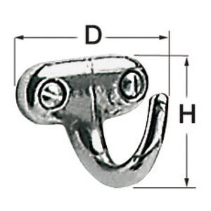 Polished SS hook 25x25 mm