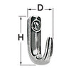 Polished SS hook 22x30 mm